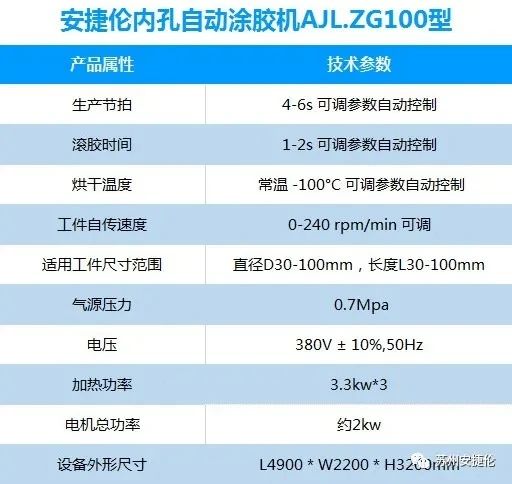 內孔自動塗膠機技術參數